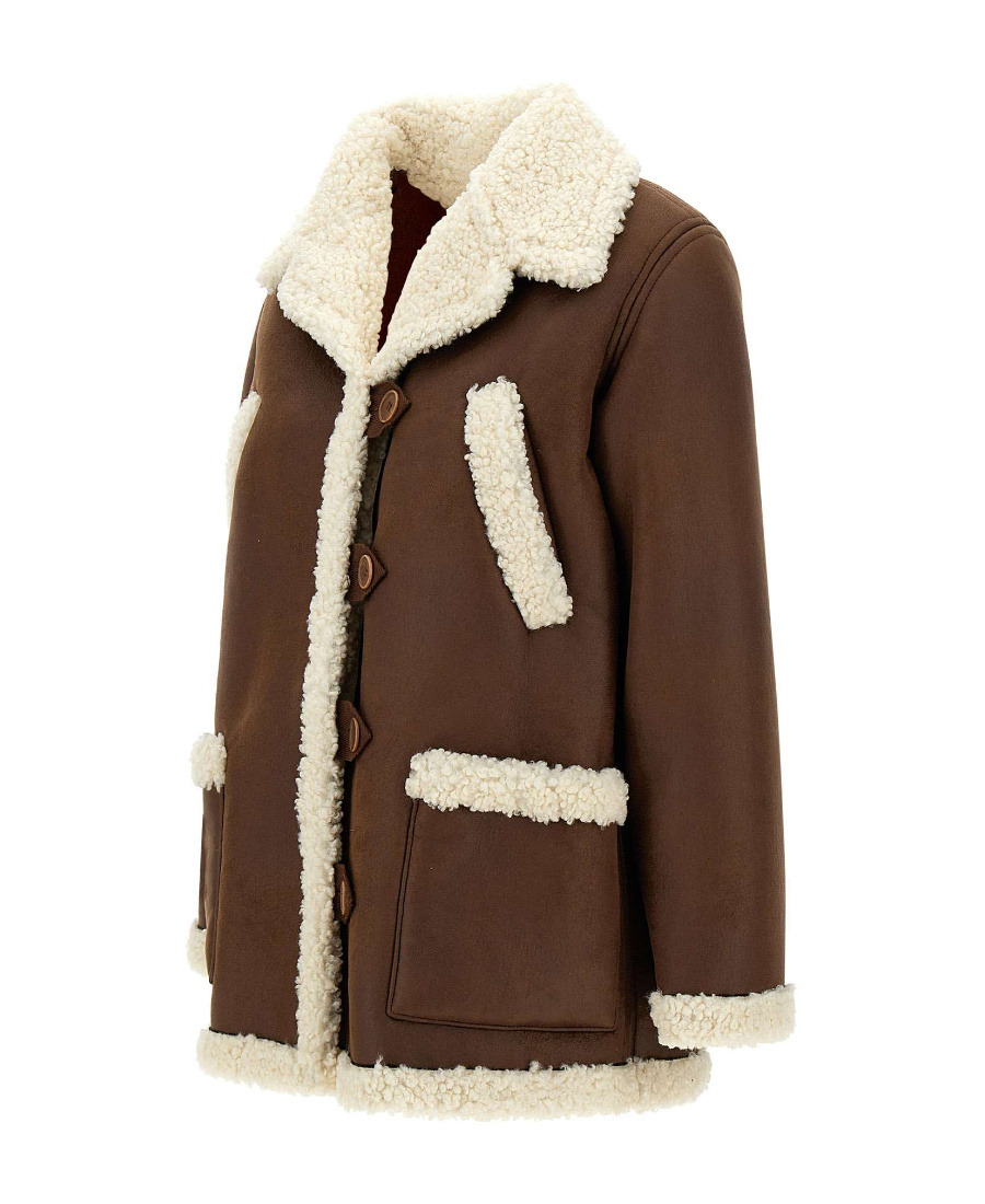 Apc Faux-leather Shearling Jacket In Multicolor