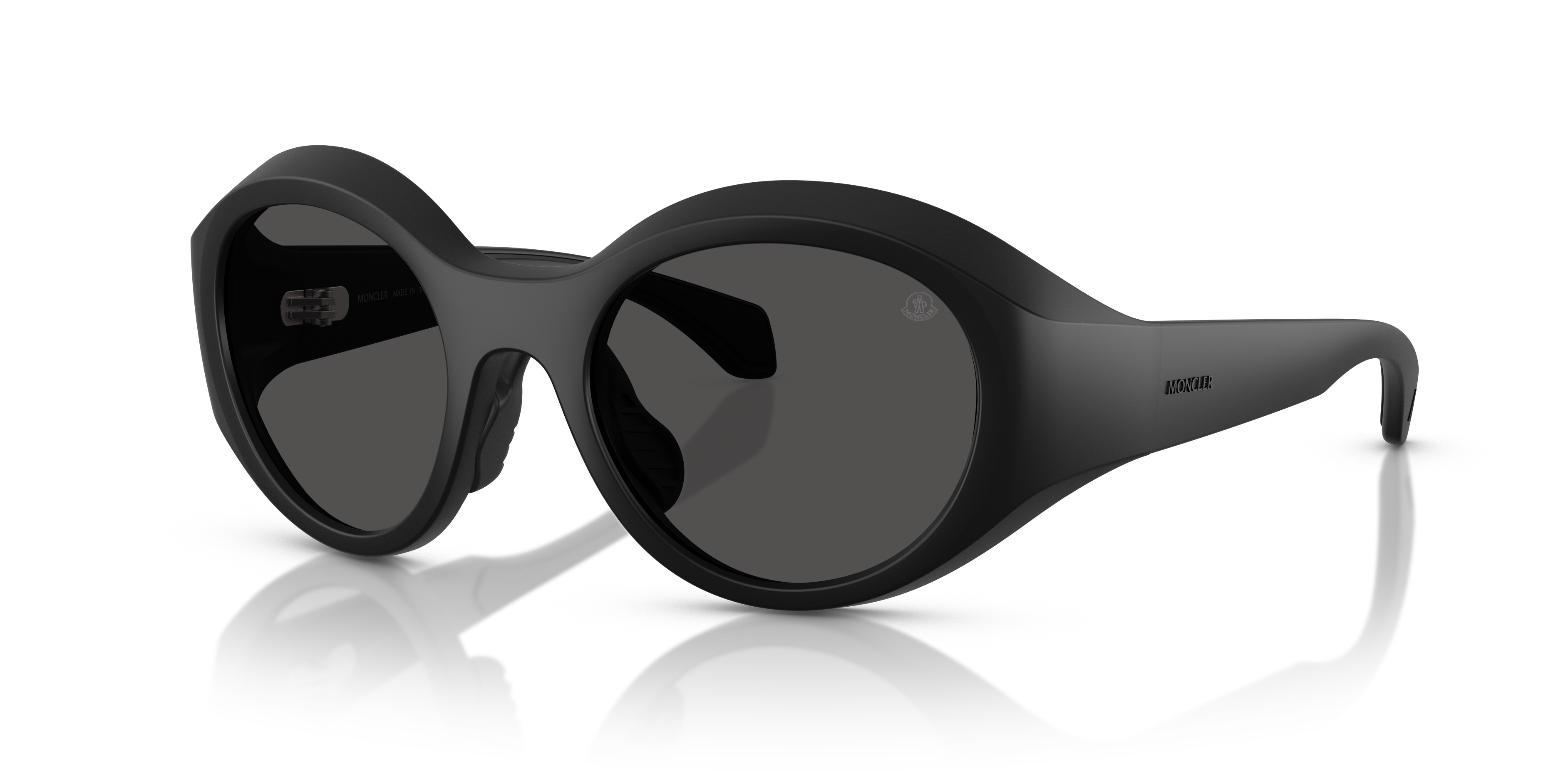 Moncler Womens Me8005 Futuro Round-frame Plastic Sunglasses Black In Black