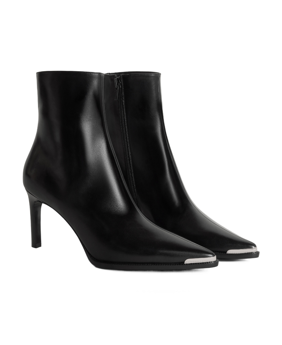 Celine Metal Toe Short Boots In Black