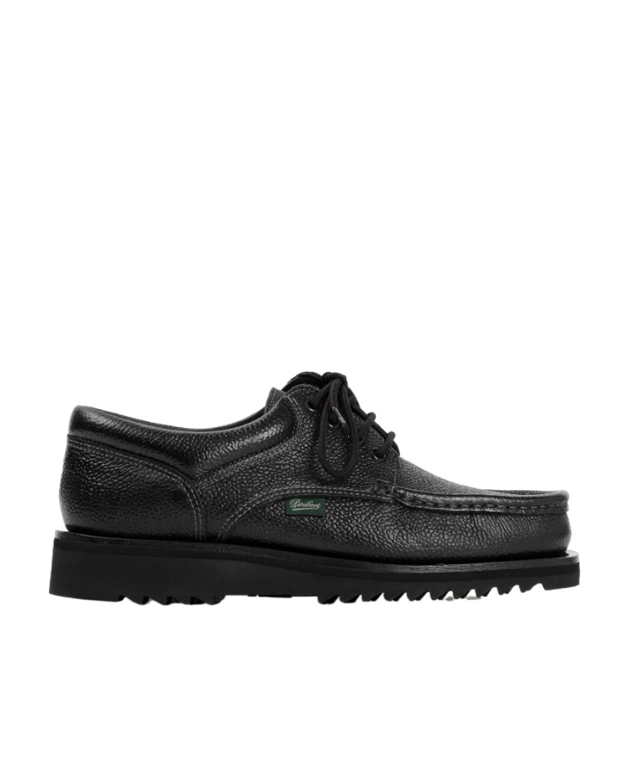 Paraboot Thiers Patent Leather Boat Shoes In Black