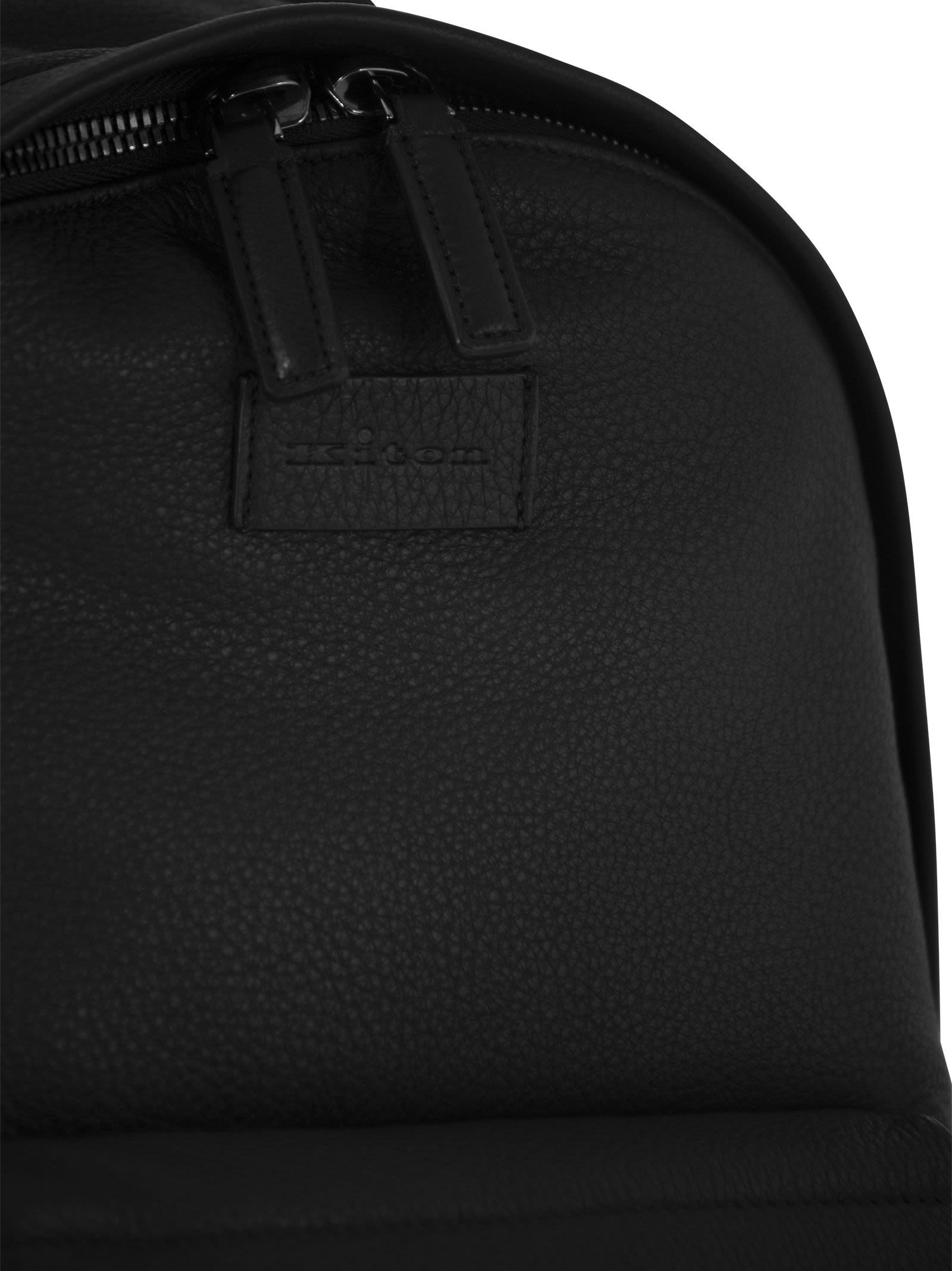 Kiton Zippered Backpack In Black
