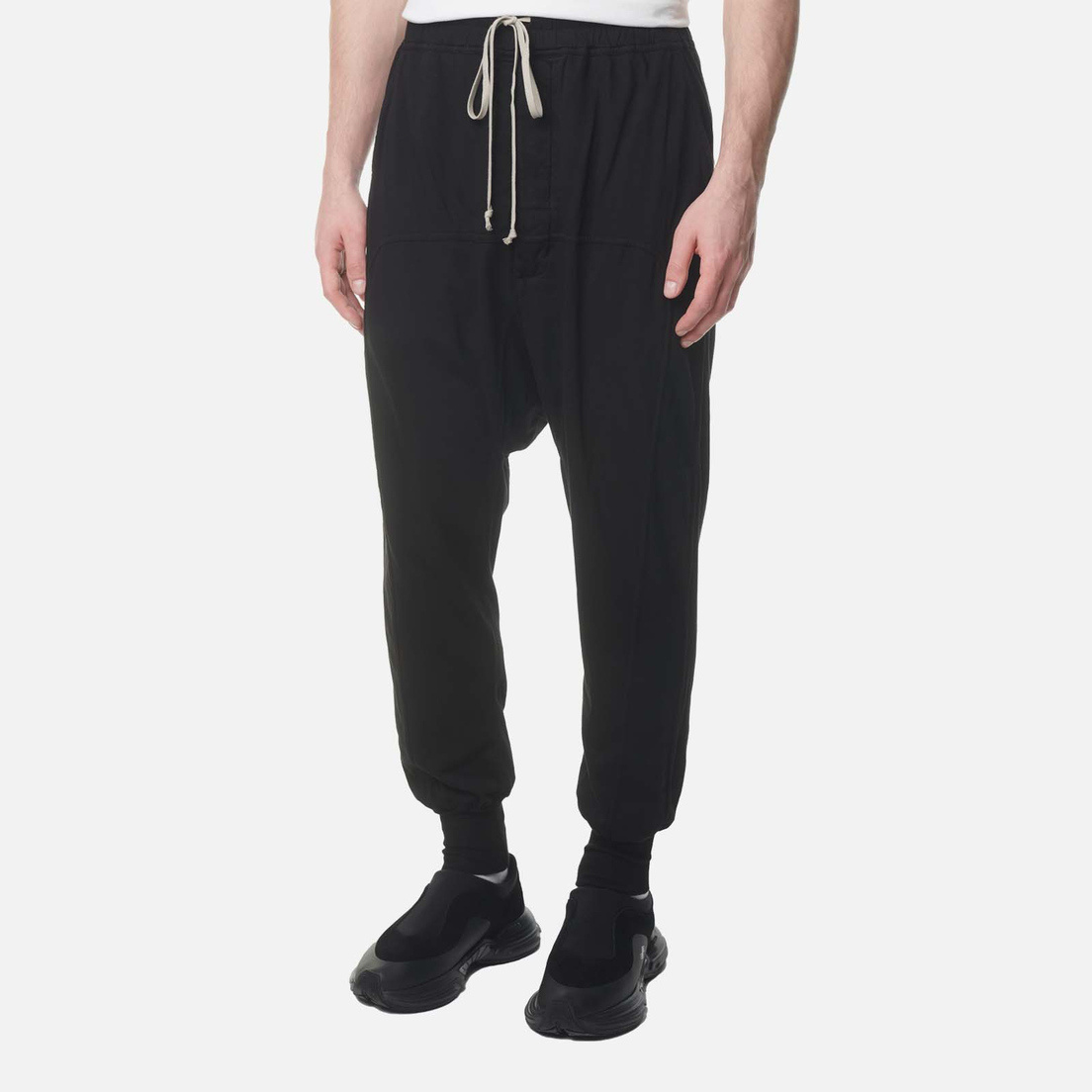 Rick Owens Drkshdw Prisoner Organic Cotton Drop-crotch Trousers In Black