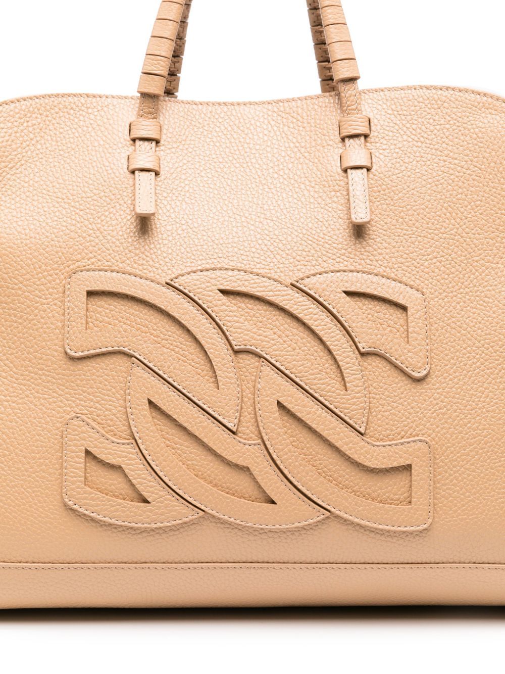 Casadei Park Avenue Leather Tote Bag In Nude
