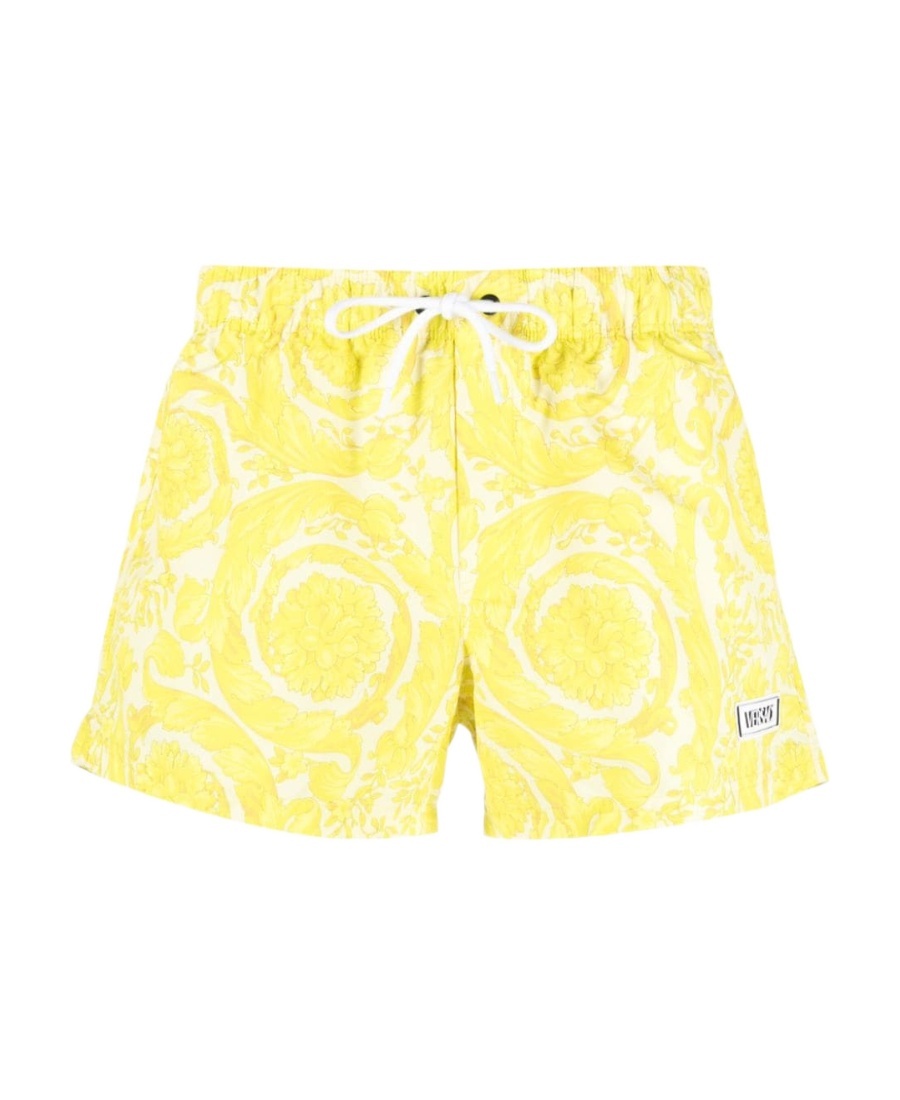 Versace Yellow Barocco Bath Towel In Yellow