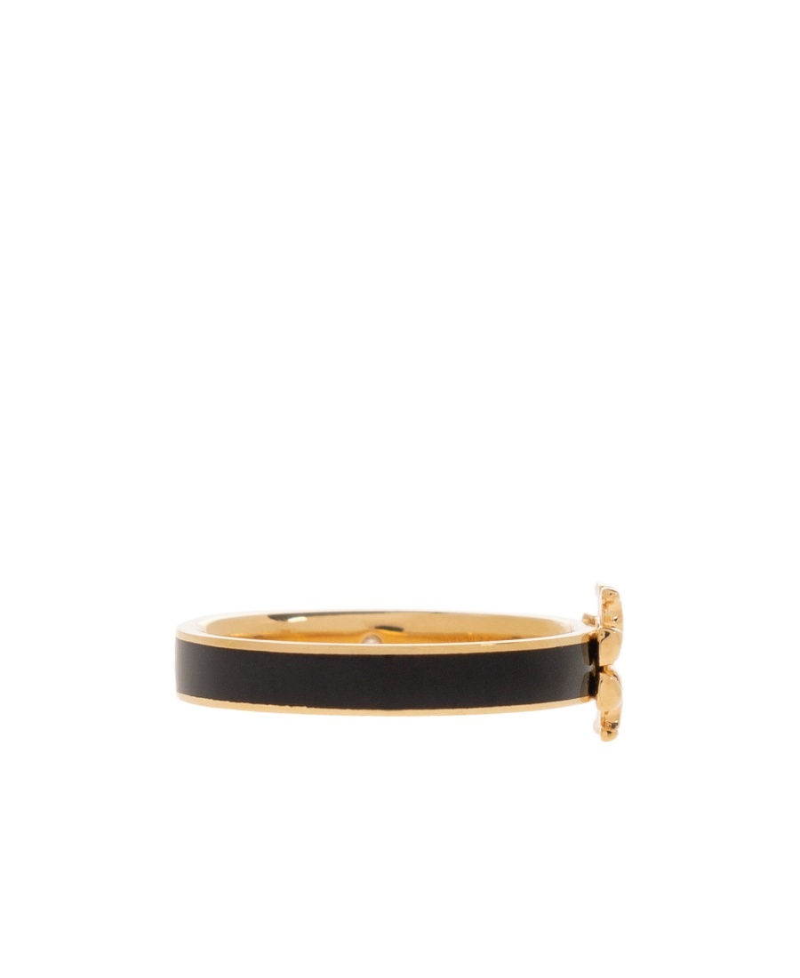 Tory Burch Logo-plaque Ring In Yellow