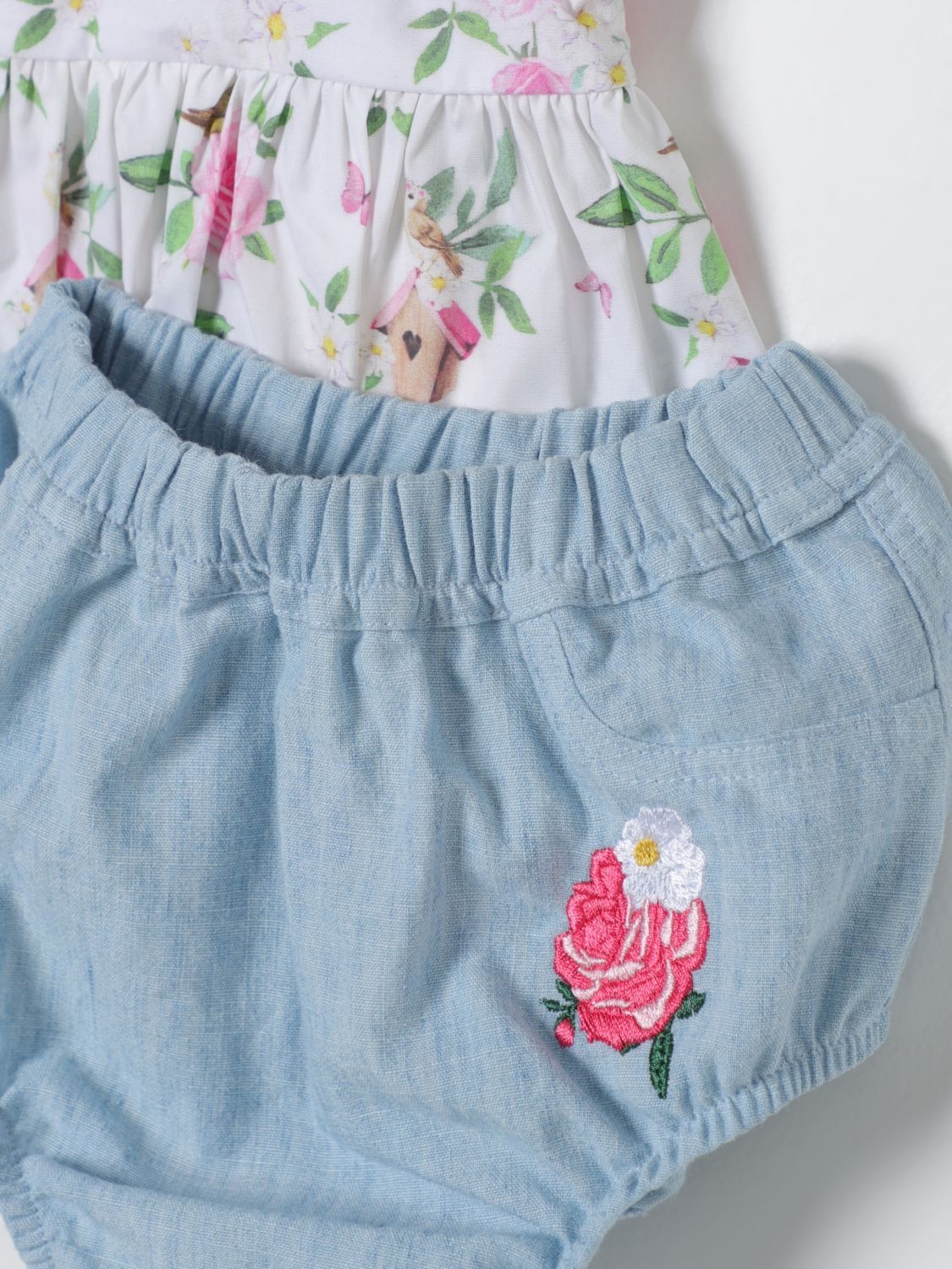 Monnalisa Floral-motif Two-piece Set In Blue
