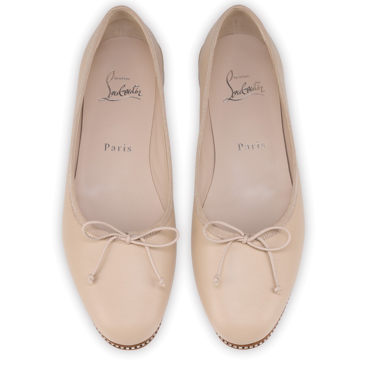 Christian Louboutin Round-toed Ballet Flats In Neutral