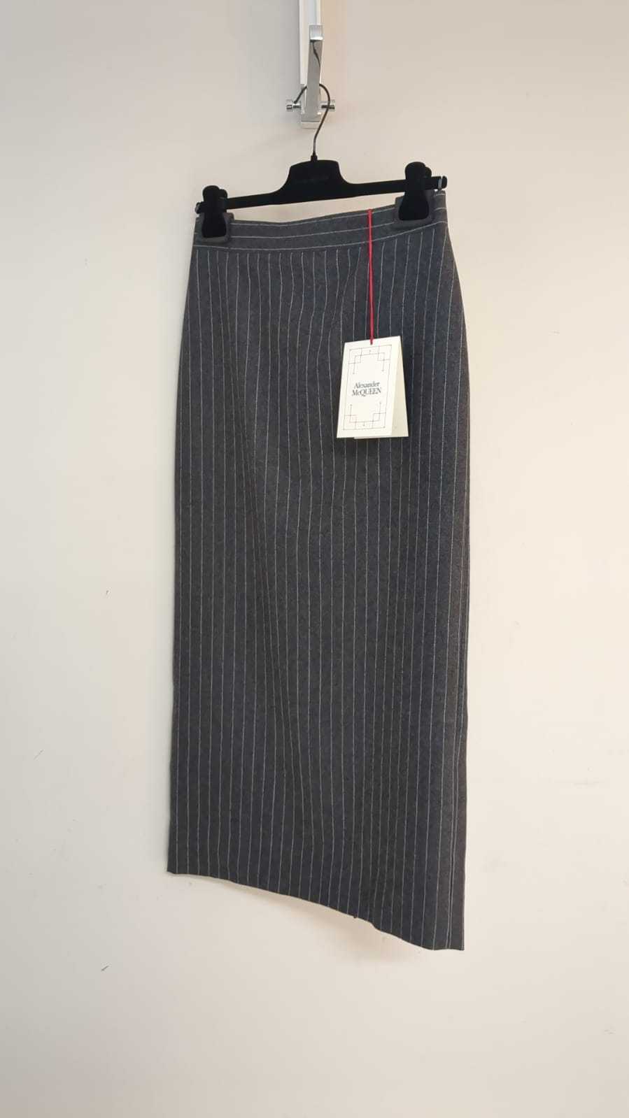 Alexander Mcqueen Pin Striped Skirt In Black