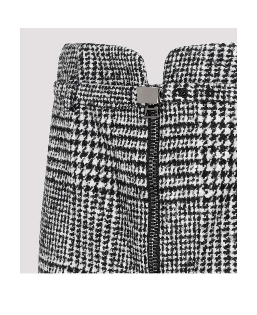 Tom Ford Virgin Wool Skirt With Prince Of Wales Motif In Black