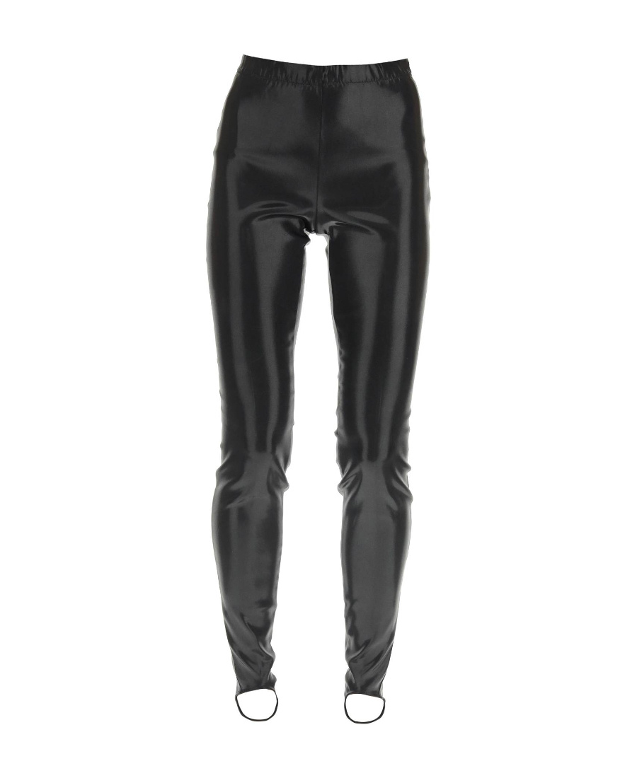 Dsquared2 Faux Leather Stirrup Leggings In Black