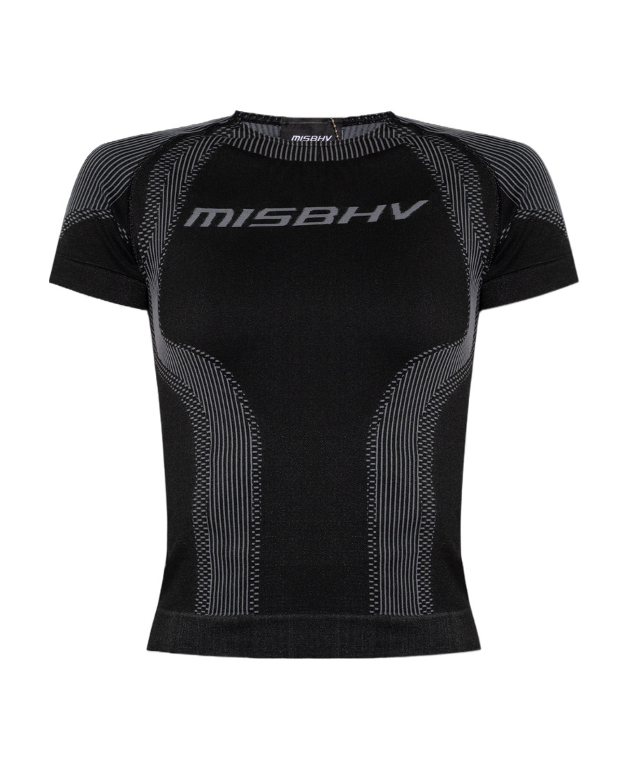Misbhv Logo-print Stretch Top In Black