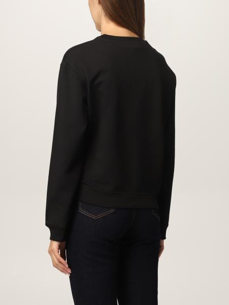 Moschino Metallic-logo Sweatshirt In Black