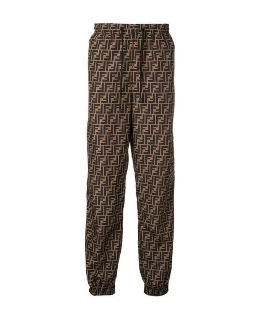 Fendi Ff Print Track Pants In Brown