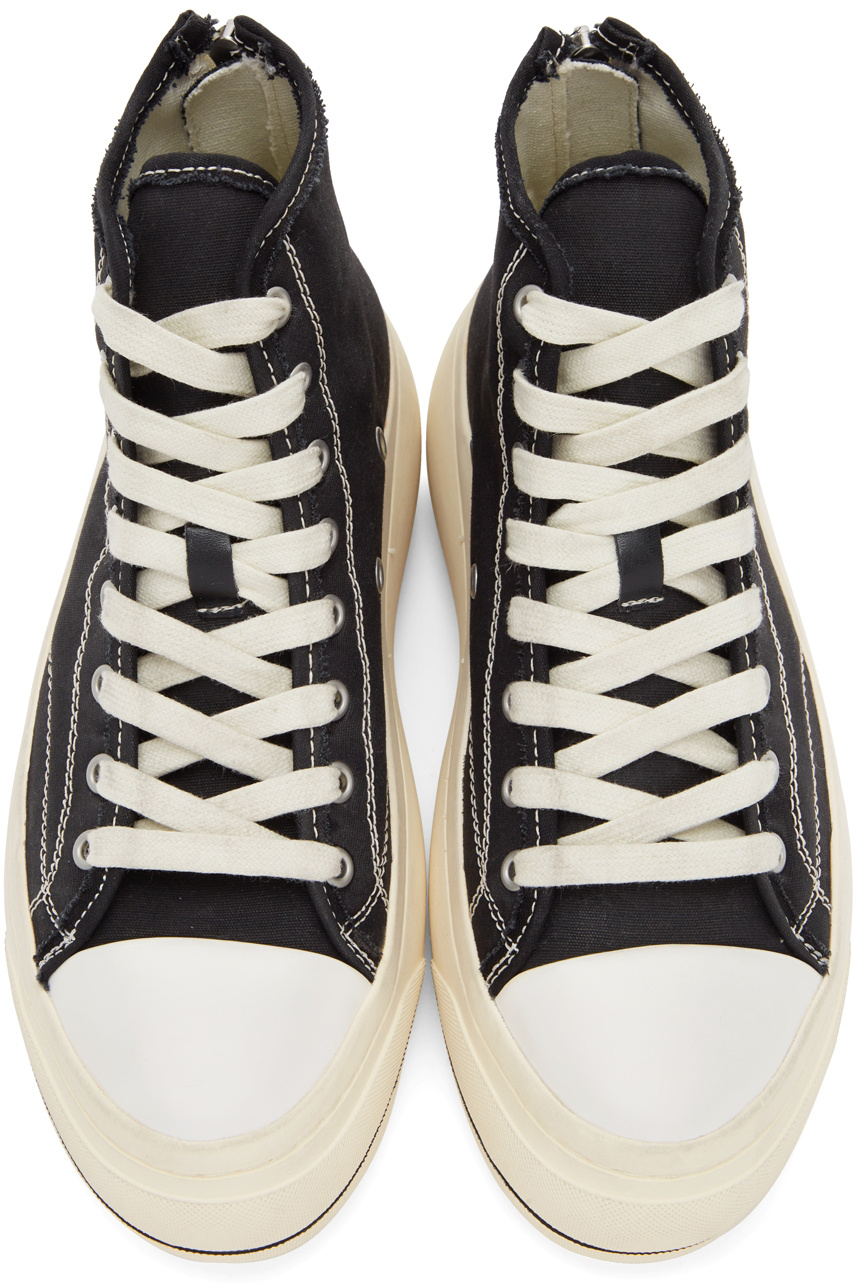 R13 Stitching High-top Leisure Sneakers In Black