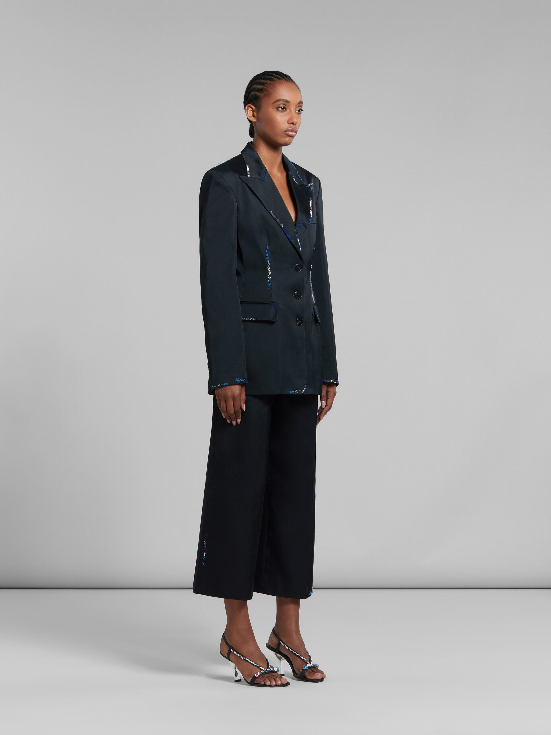 Marni Bead-embellished Single-breasted Blazer In Black