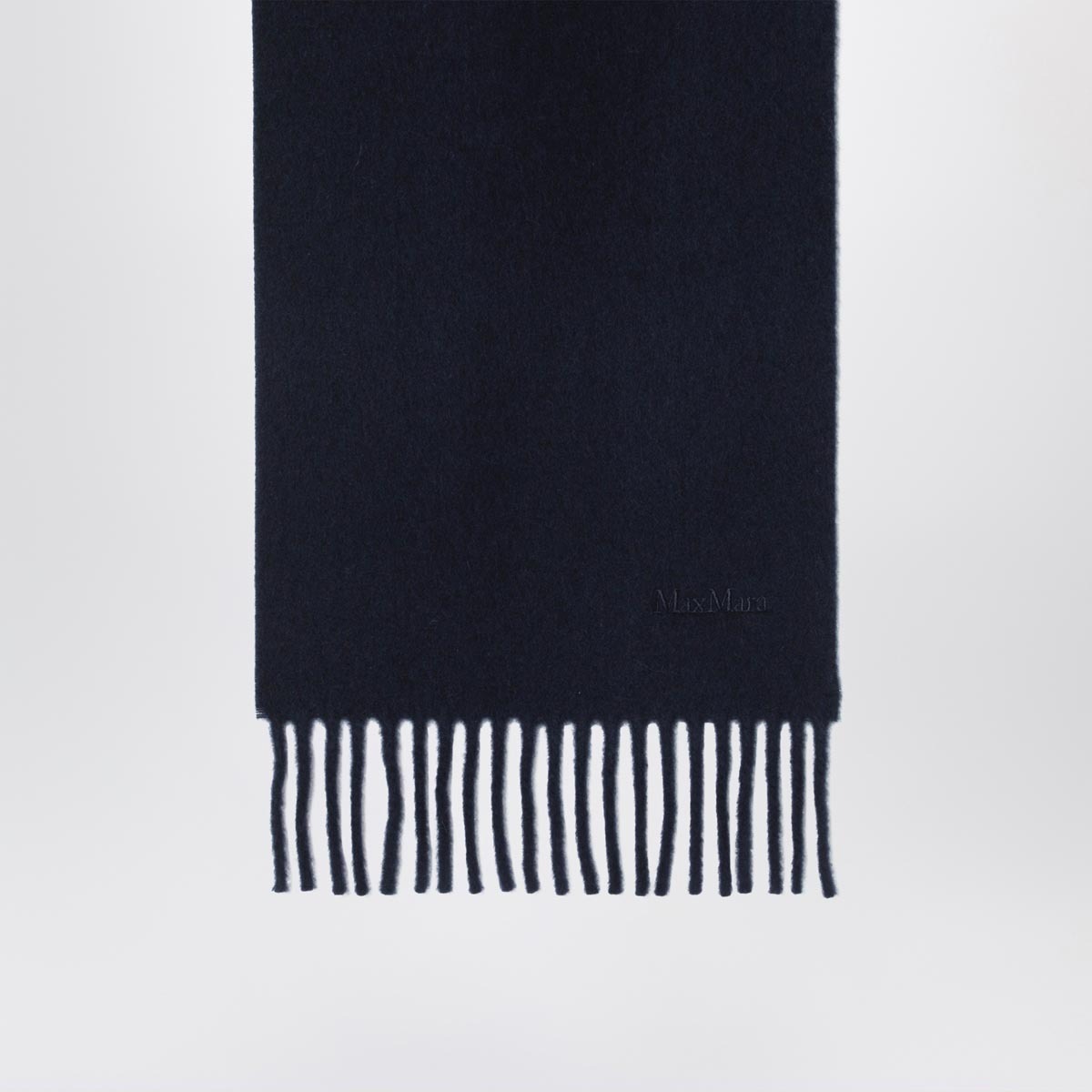 Max Mara Fringed Scarf In Blue