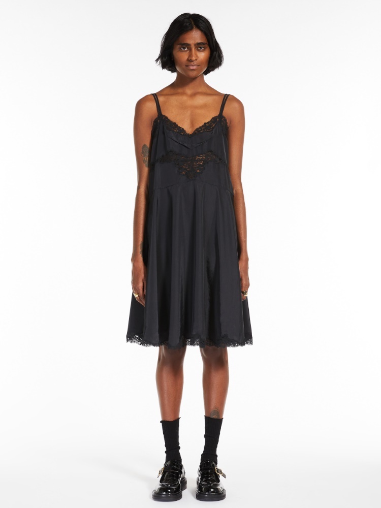 Sportmax Lace Suspender Dress In Black