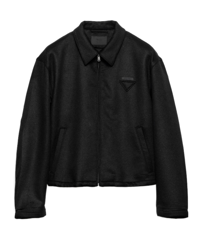 Prada Wool And Cashmere Blouson Jacket In Black