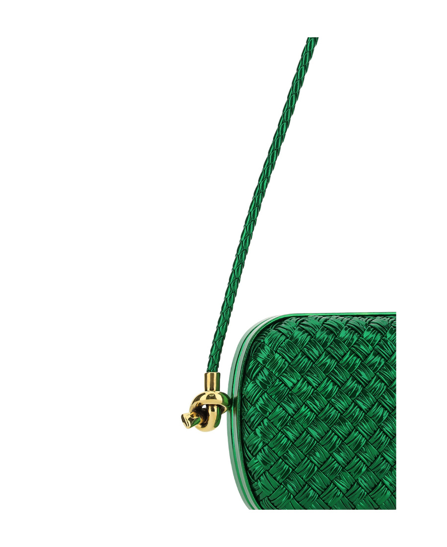 Bottega Veneta Knot On Strap Shoulder Bag In Green