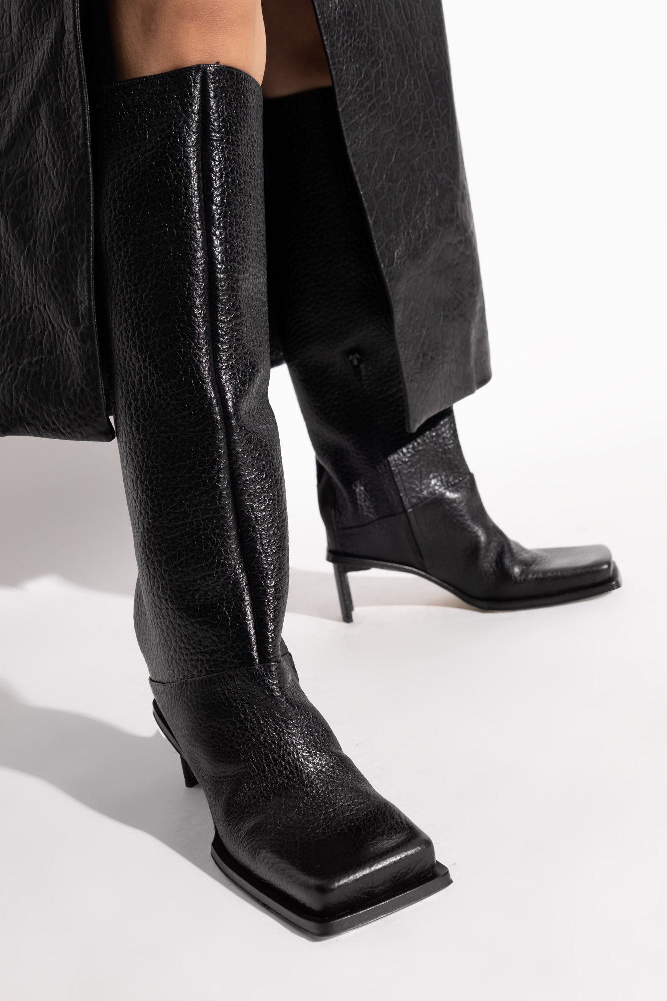 Miista Square-toed Boots In Black