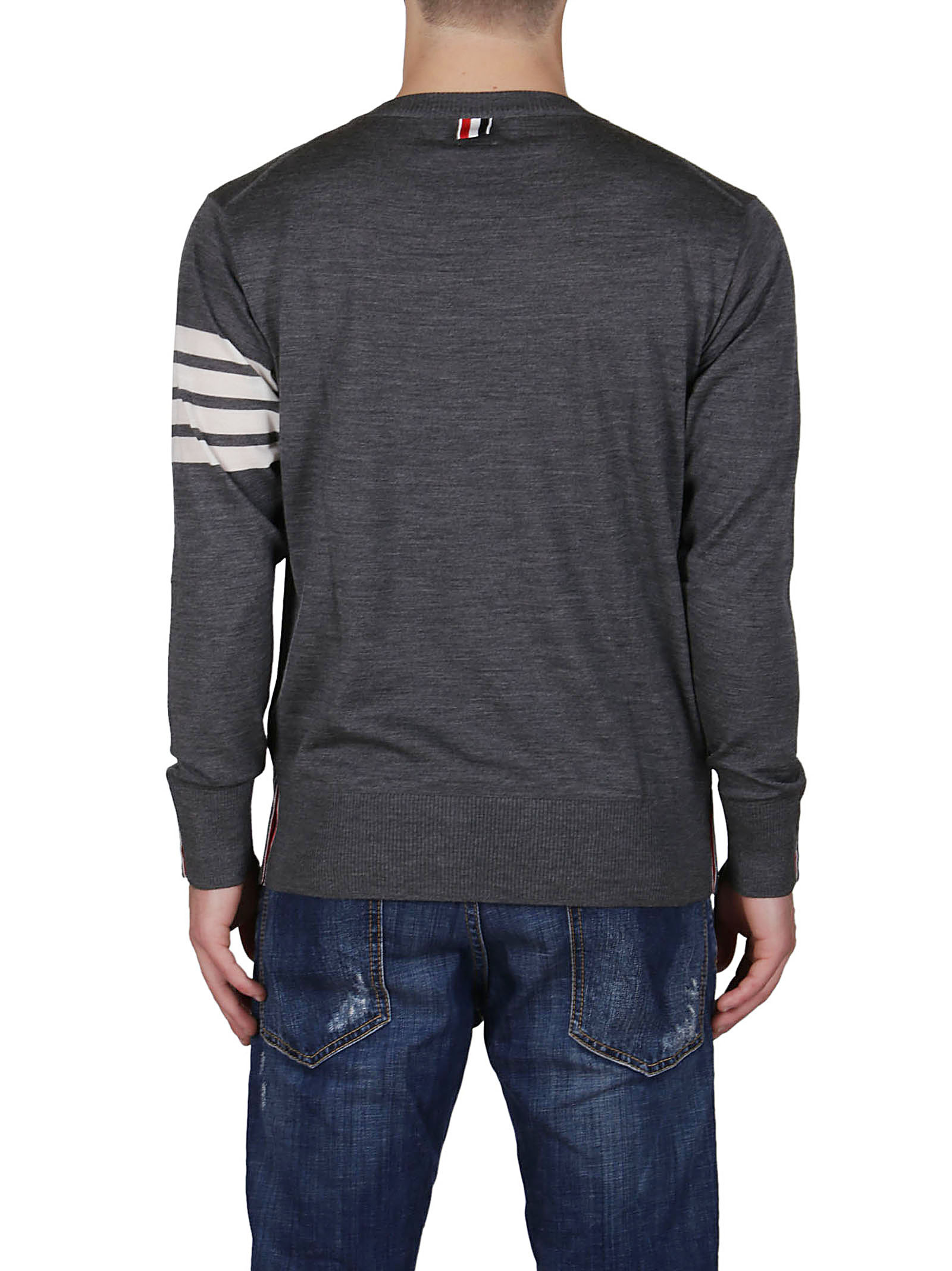 Thom Browne Dark Gray Wool 4-bar Sweaters In Black
