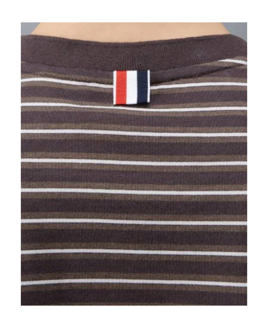 Shop Thom Browne Stripe-print Cotton T-shirt In Multicolor