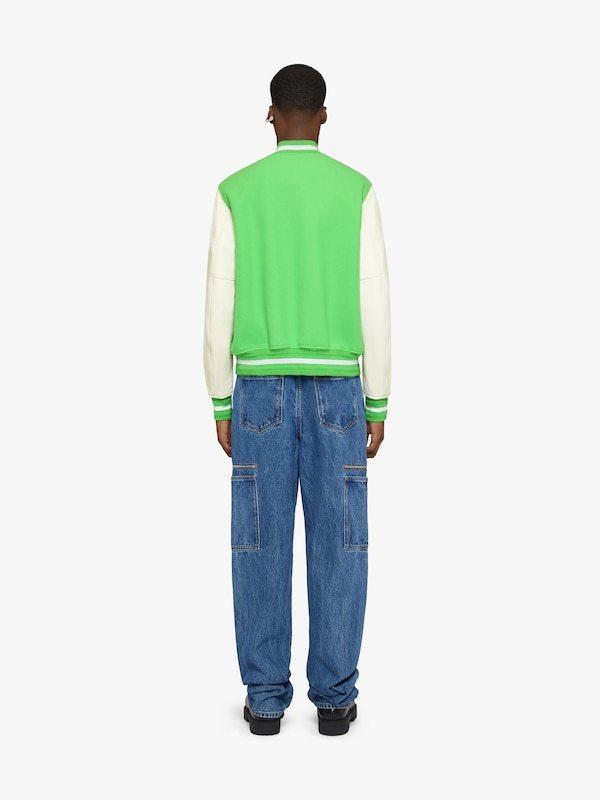 Givenchy 4g Wool-blend Varsity Jacket In Green