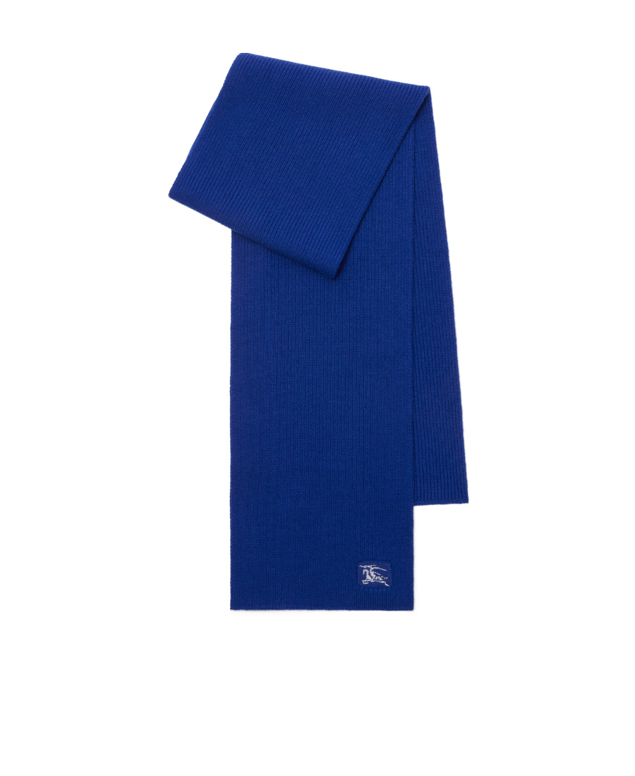 Burberry Ekd-embroidered Cashmere Scarf In Blue