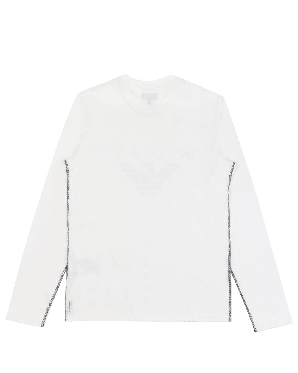 Armani Jeans Round Collar And Long-sleeved T-shirt In White