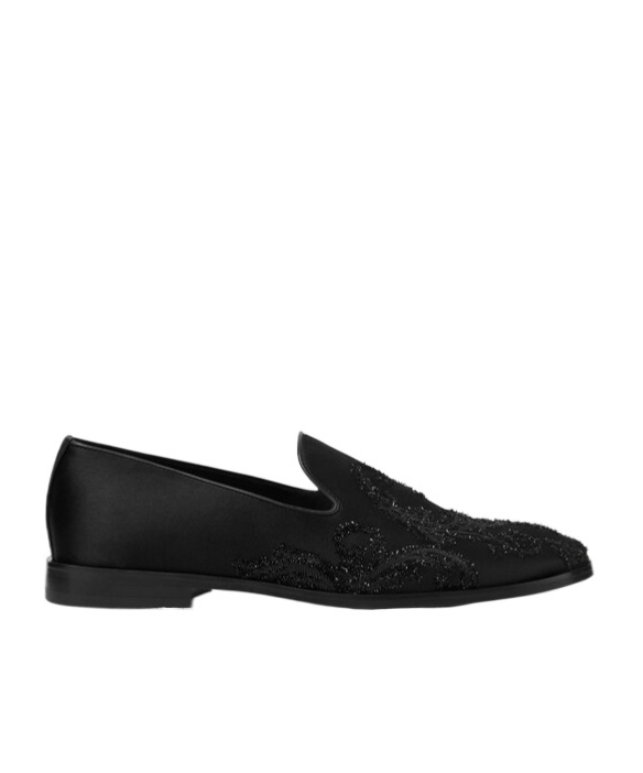 Versace Sequin-detailing Slippers In Black