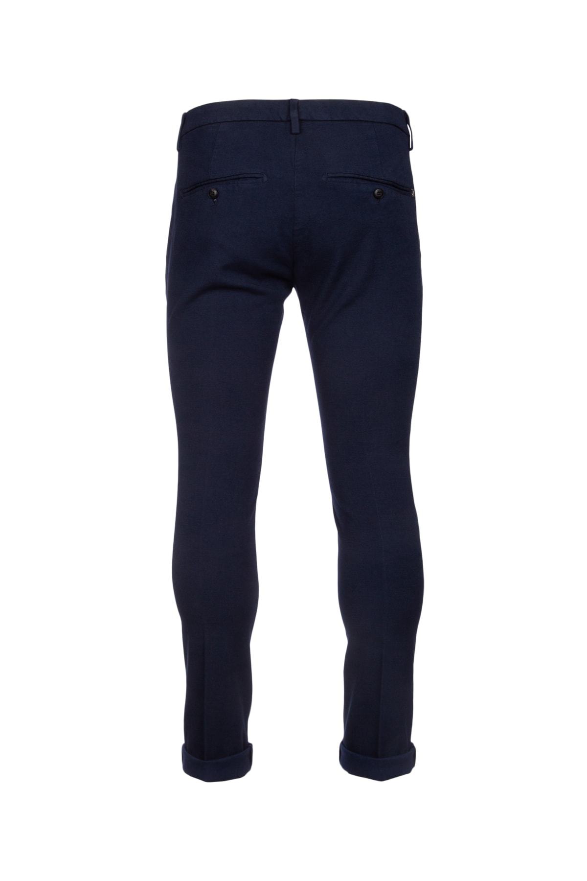 Dondup Tailored Trousers With Cuffed Hem And Pockets In Blue