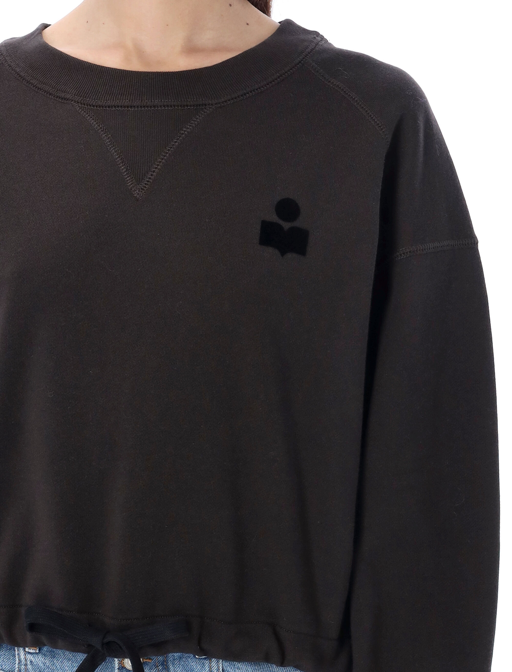 Isabel Marant Étoile Marant Etoile Margo Logo Cotton Crewneck Sweatshirt In Black