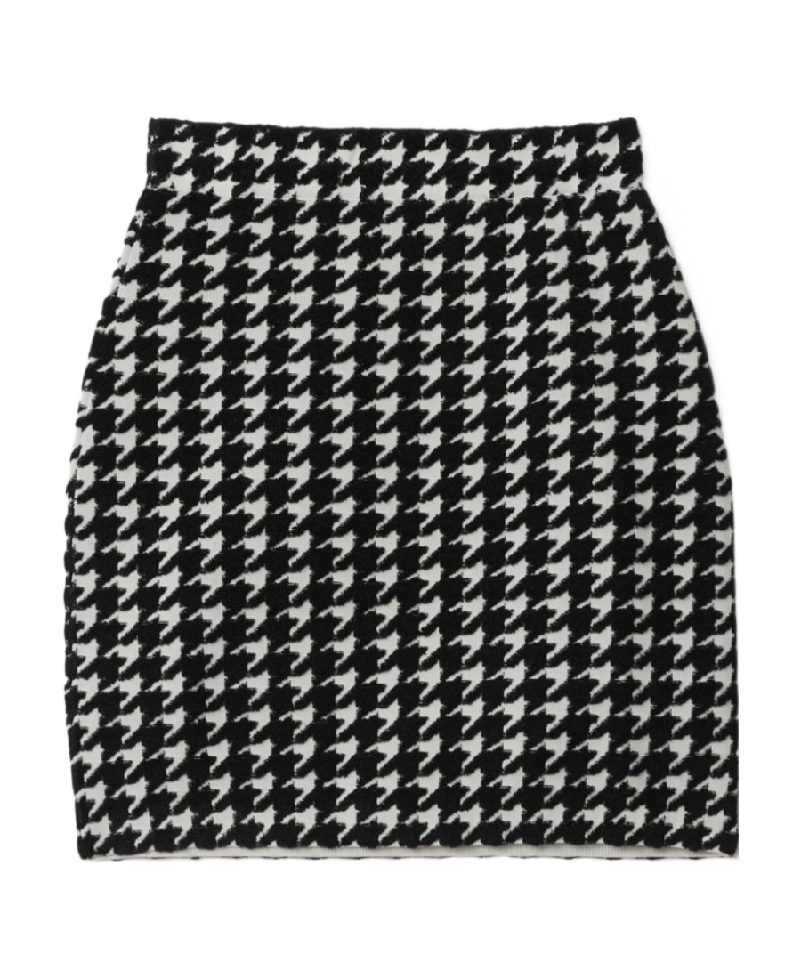 Burberry Houndstooth-pattern Mini Skirt In Black