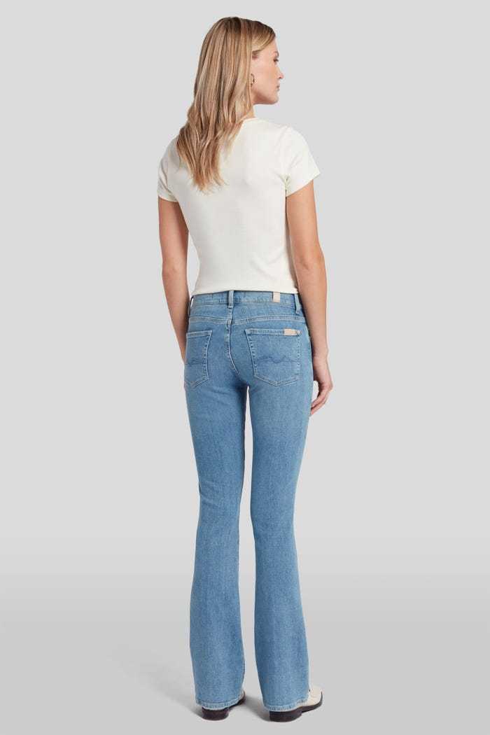 7 For All Mankind Slim Illusion Bootcut Cotton Jeans In Blue