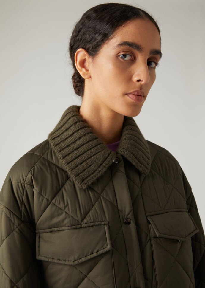 Loro Piana Rocar Diamond-shaped Quilted Casual Jacket In Green