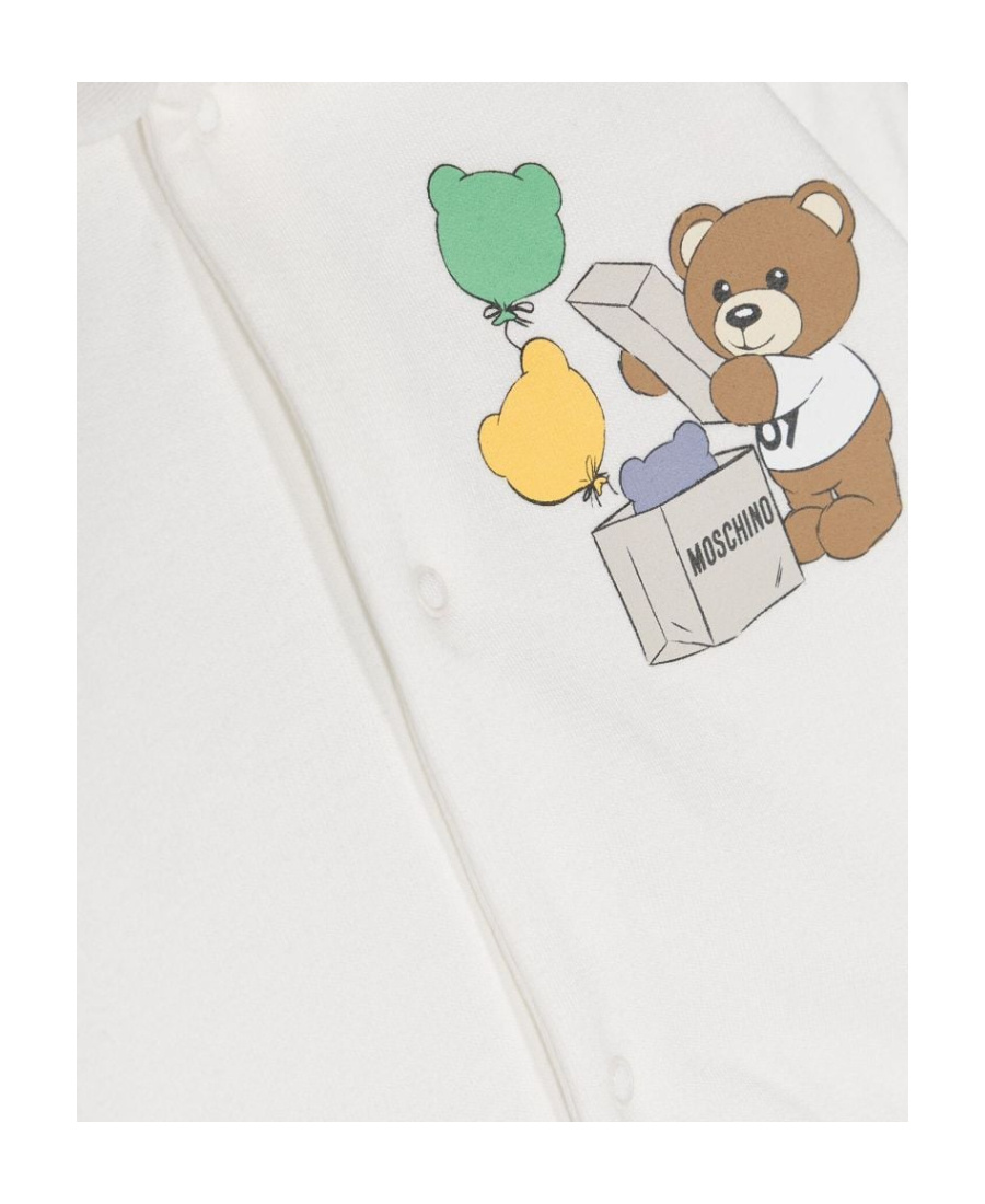 Moschino Two Pieces Of Teddy Bear Printed Jumpsuit In White