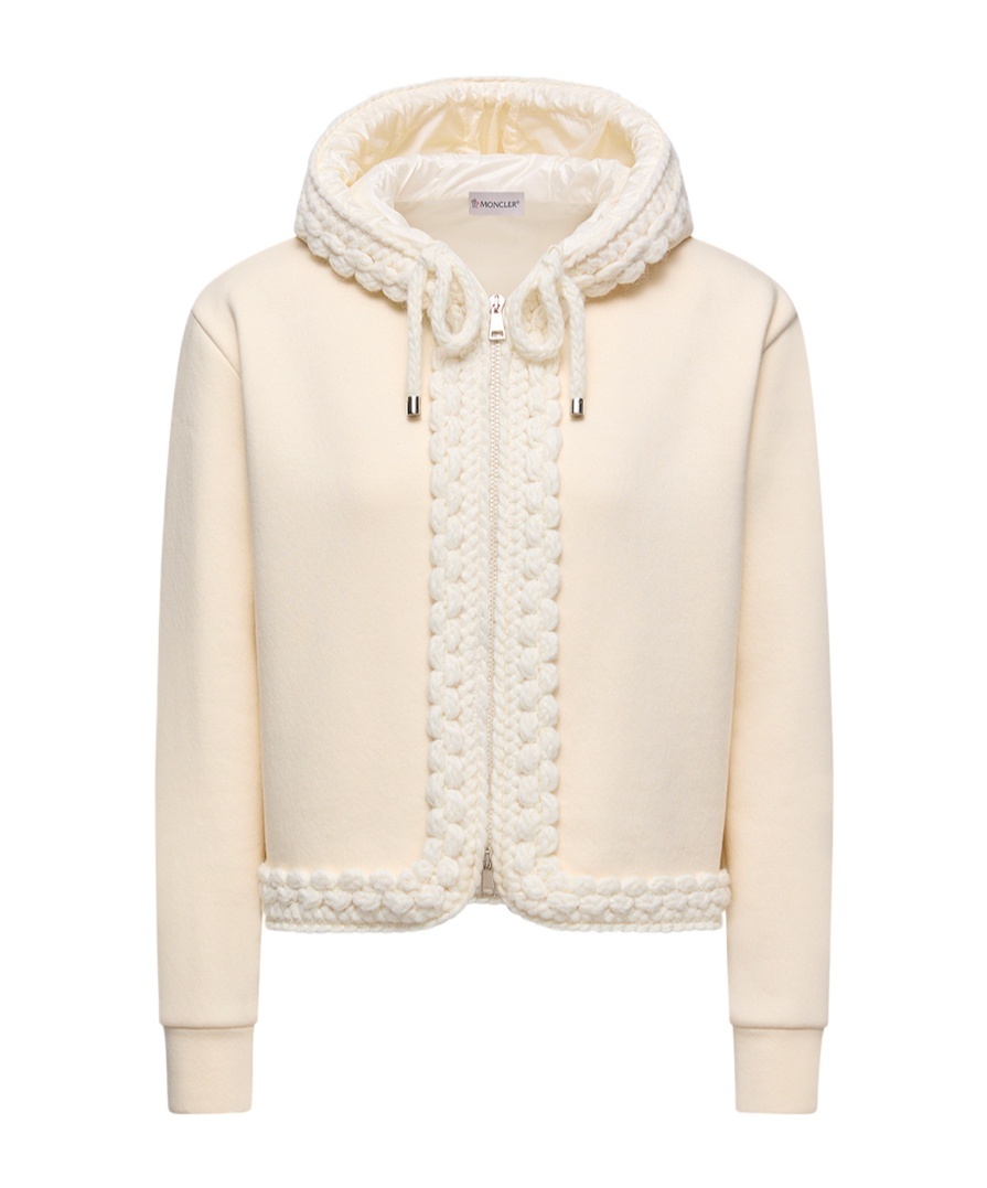 Moncler Long-sleeved Cardigan In White