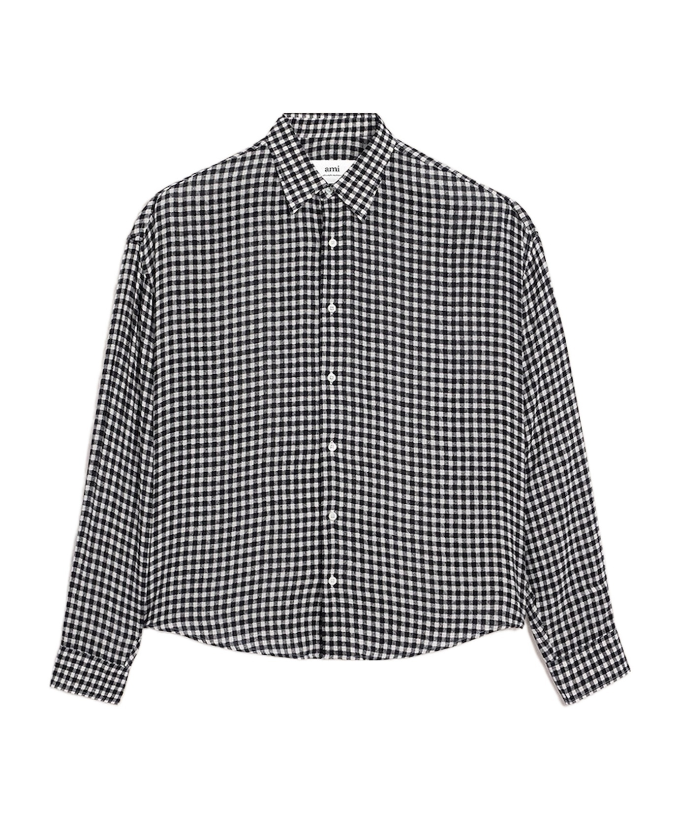 Ami Alexandre Mattiussi Ami Vichy Motif Buttoned Shirt In Gray