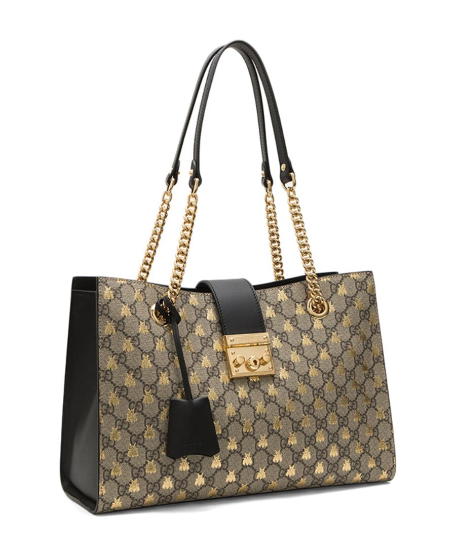 GUCCI BEE PRINTED HANDBAG