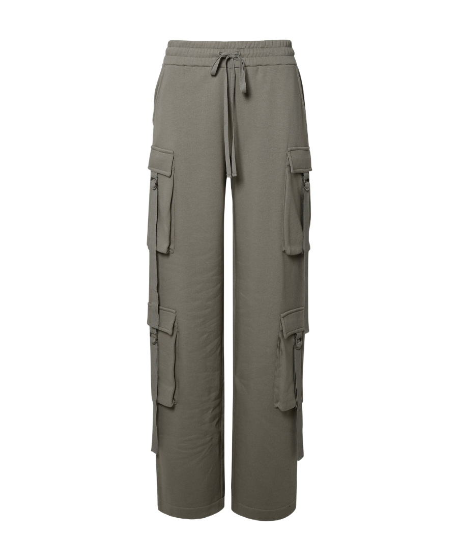 BLUMARINE CARGO COTTON TRACK TROUSERS
