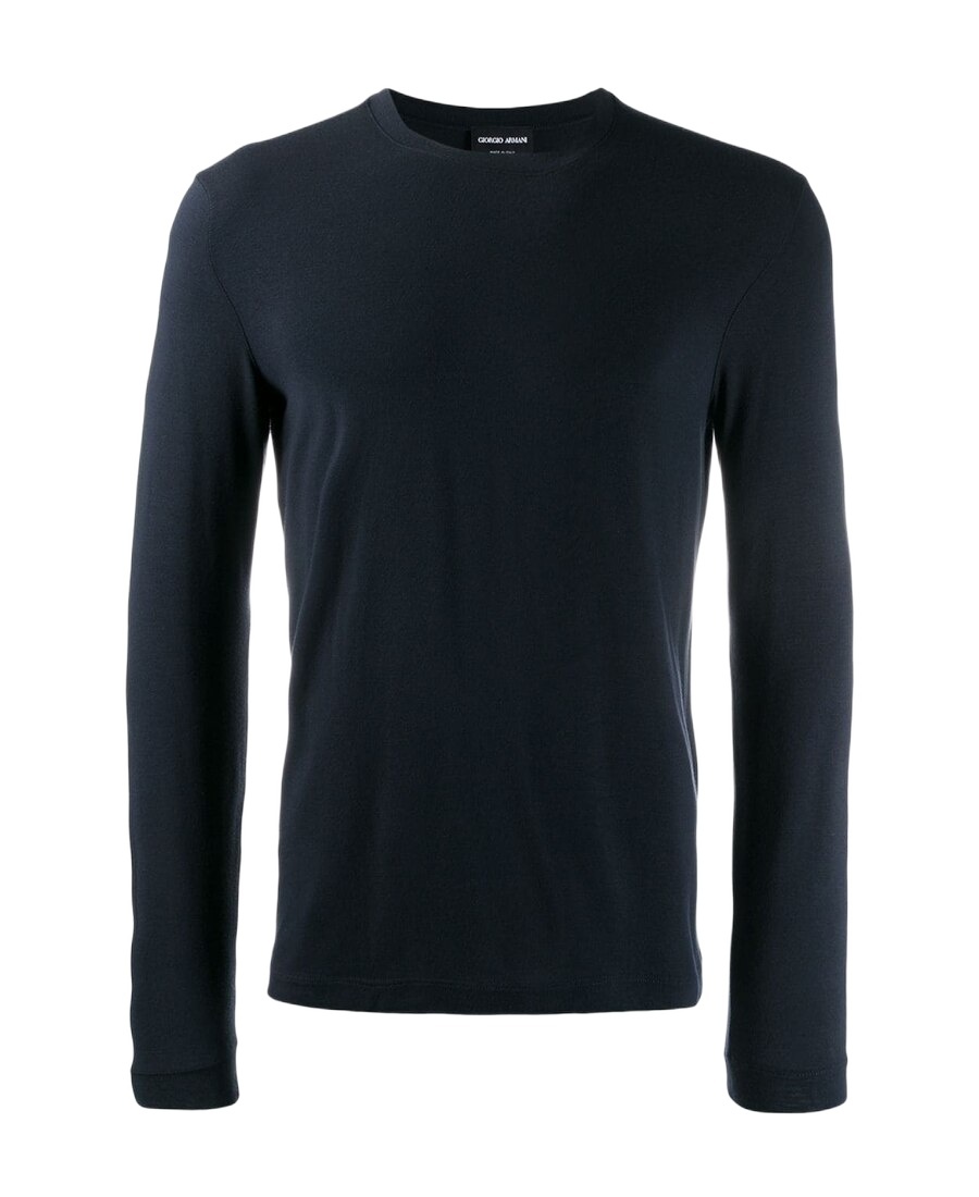 Giorgio Armani Jersey Sweatshirt In Black