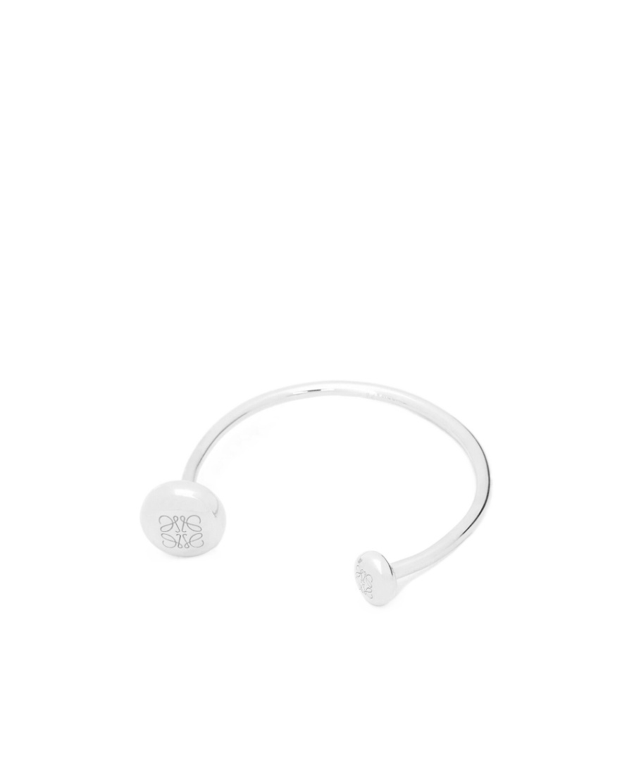 Loewe Anagram Pebble Open Bracelet In Gray