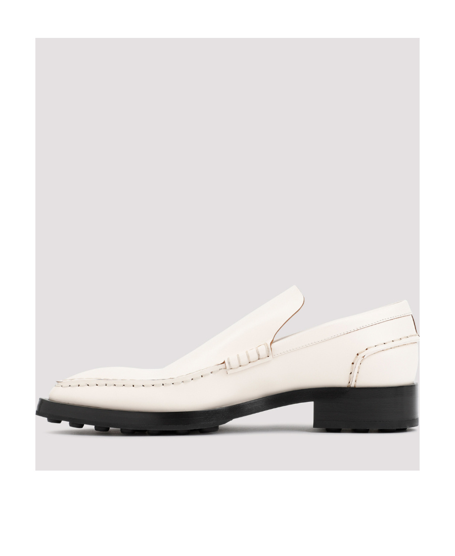 Jil Sander Pointed-toe Leather Loafers In White