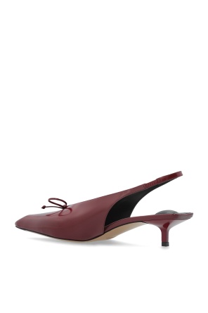 Jacquemus 40mm Cubisto Slingback Bow Pumps In Red