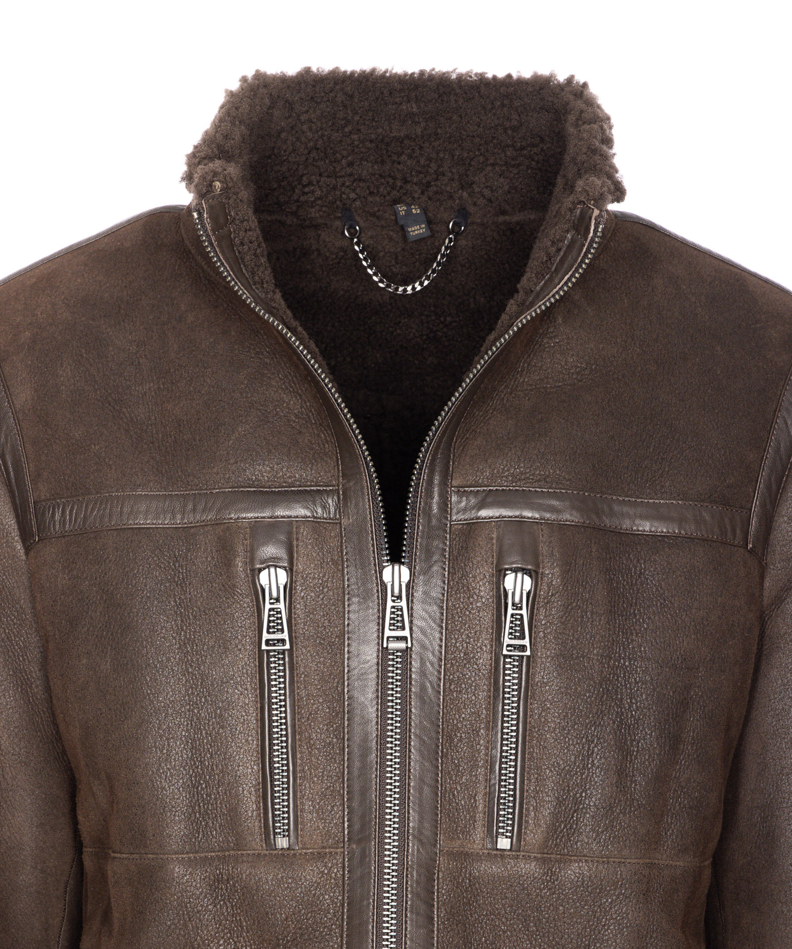 Belstaff Tundra Shearling Jacket High Collar In Brown