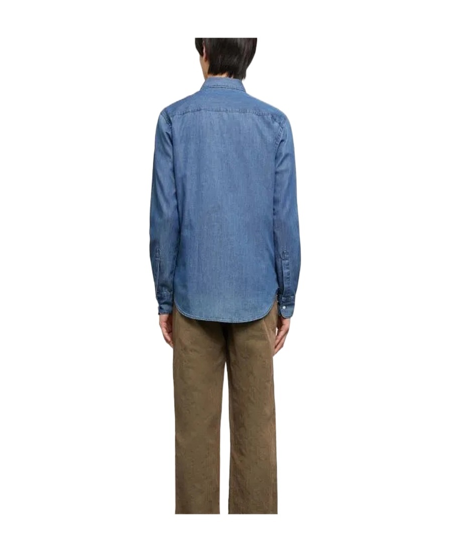Aspesi Pocket Button-up Denim Shirt In Blue