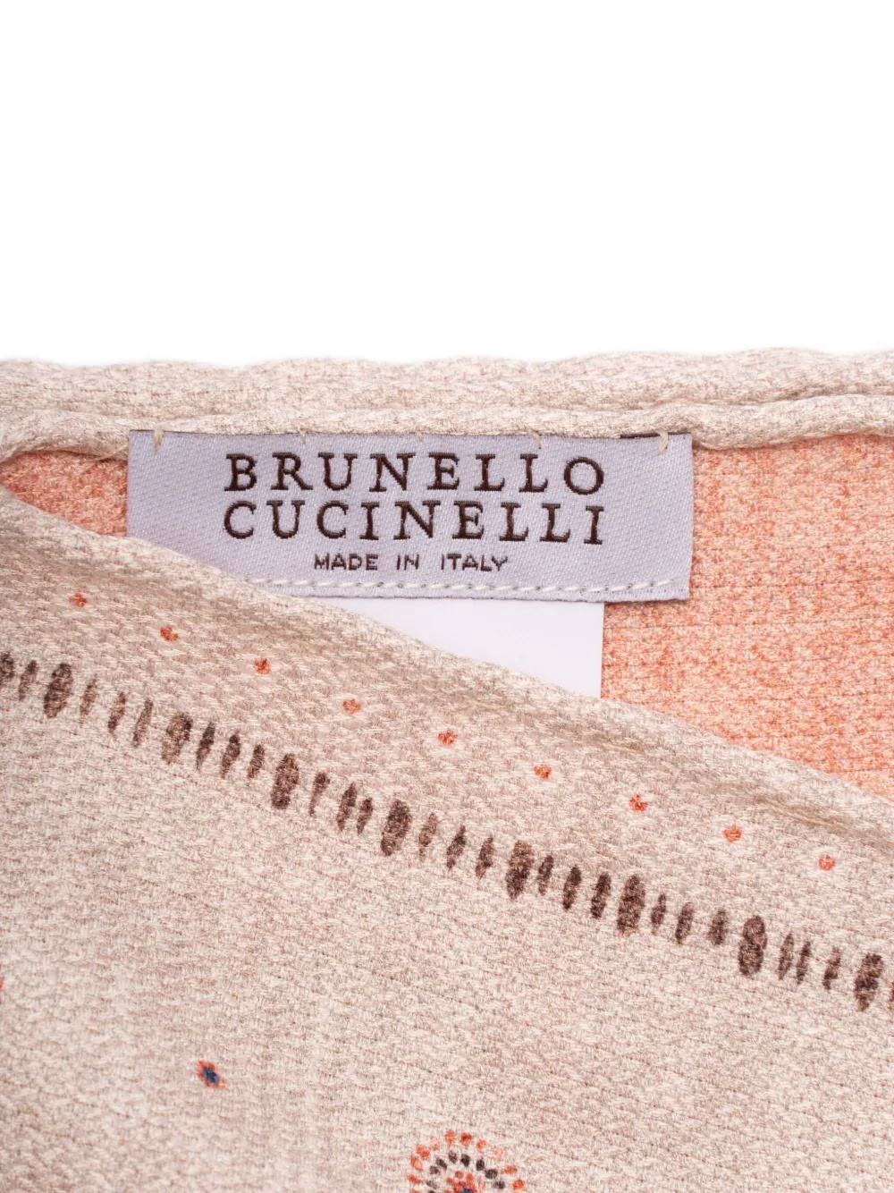 Brunello Cucinelli Graphic-print Handkerchief Scarf In Nude