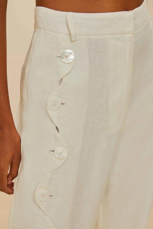 Farm Rio Belt Loops Slacks In White