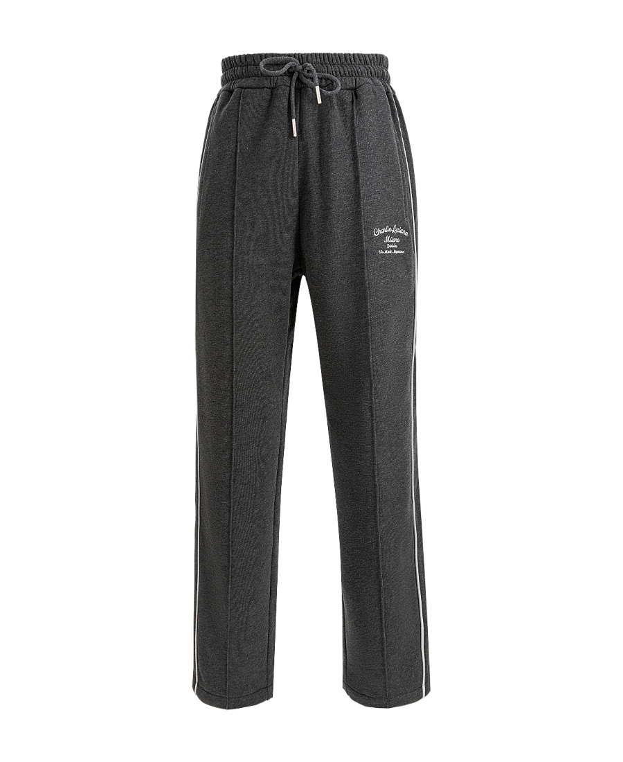 Charlie Luciano Dark Gray Logo Sweatpants In Black