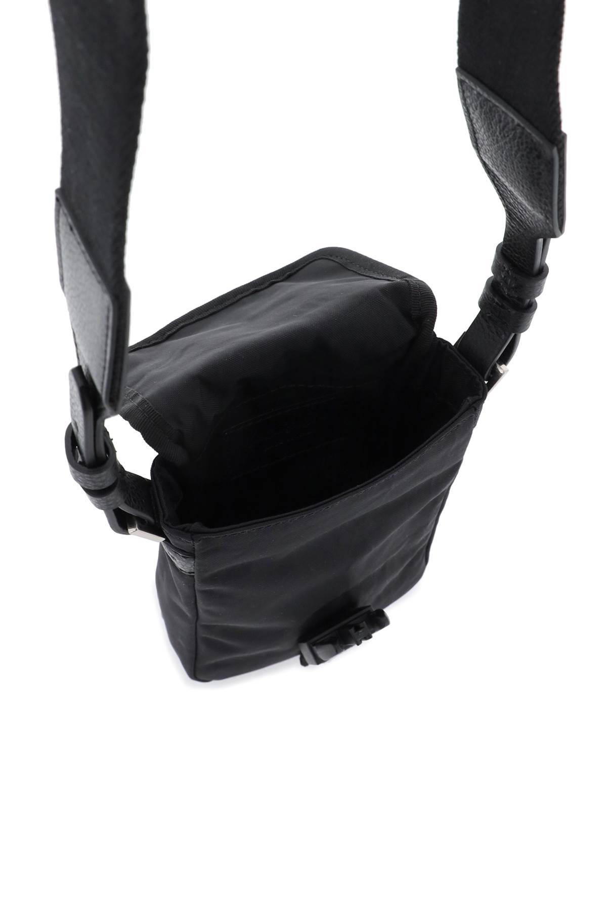 Palm Angels Monogram Debossed Mini Crossbody Bag In Black